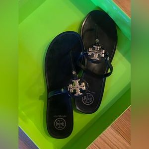 Tory Burch Mini Miller Jelly Thong Sandals, size 7, black